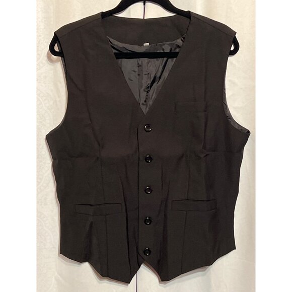 Mens Black 1920S Gatsby-Inspired Vest Set With Adjustable Back Bow Tie Tie & Arm - Picture 1 of 6